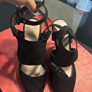 BCBG black suede heels. Size 7